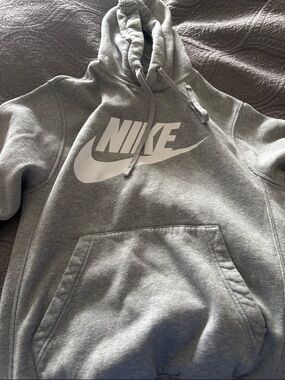 Nike Gray Hoodie with White Swoosh Logo